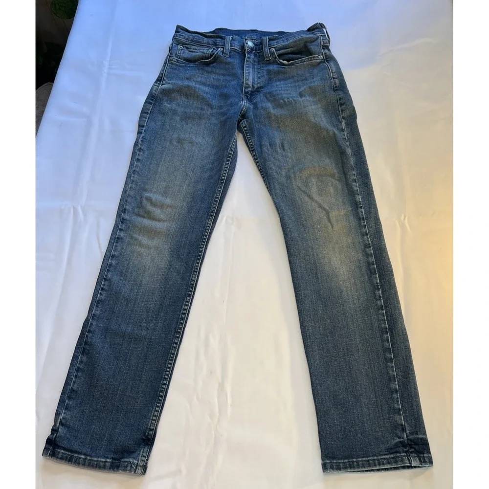 Levi's 514 Men's Jeans 31x32 Zipper Fly Straight Leg Grungy Blue Denim